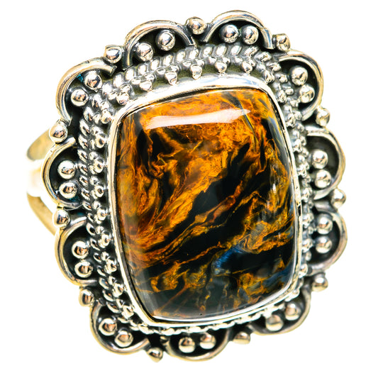 Golden Pietersite Rings handcrafted by Ana Silver Co - RING74655