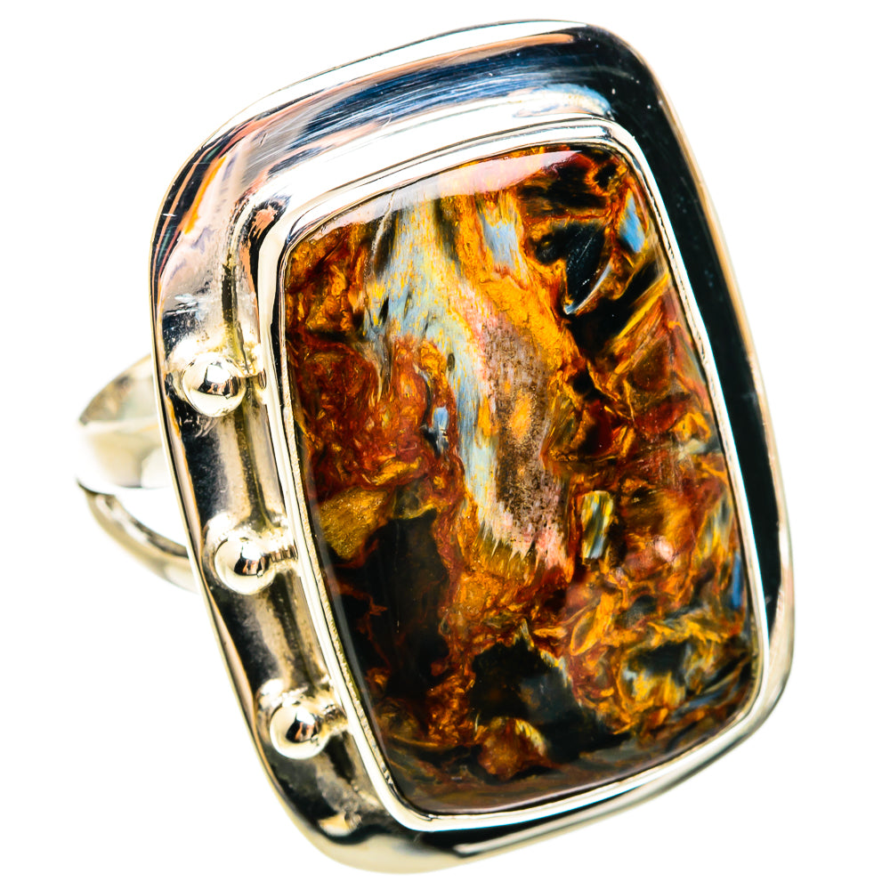 Golden Pietersite Rings handcrafted by Ana Silver Co - RING74656