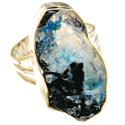 Rainbow Moonstone Rings handcrafted by Ana Silver Co - RING74670