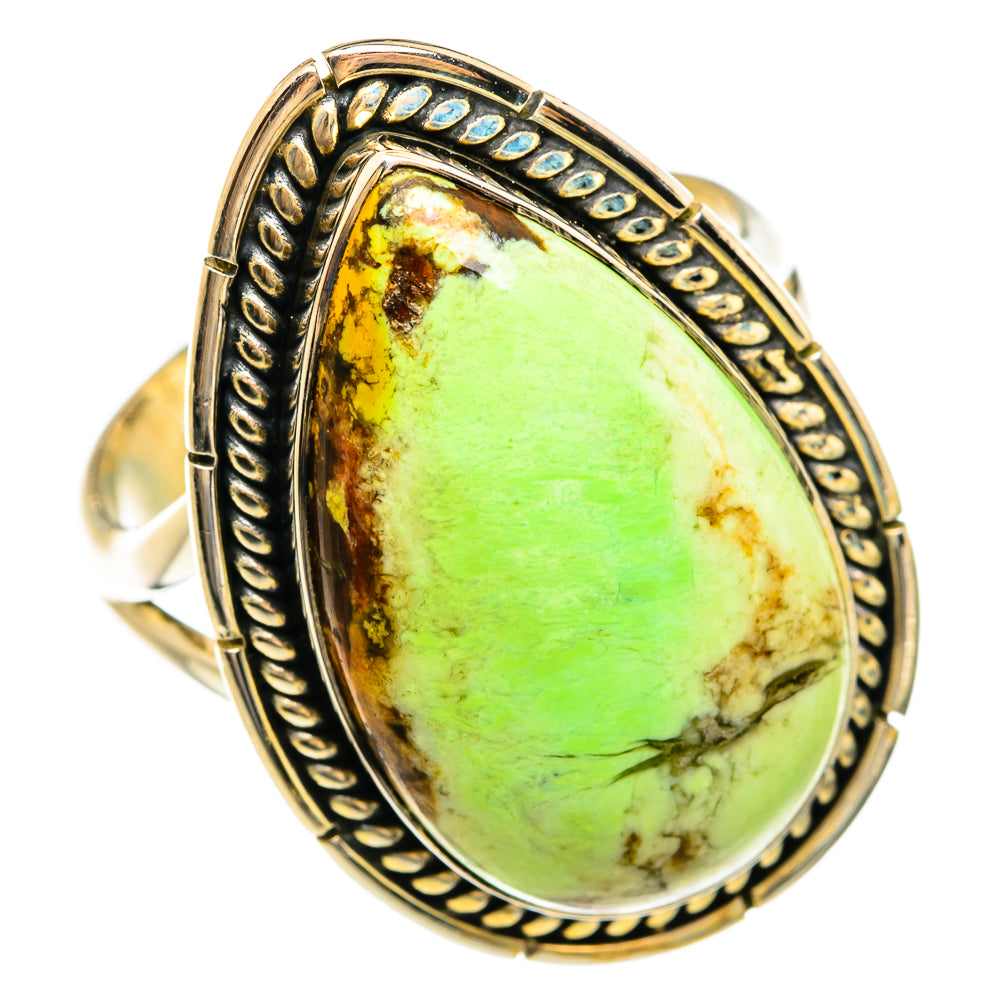 Lemon Chrysoprase Rings handcrafted by Ana Silver Co - RING74694