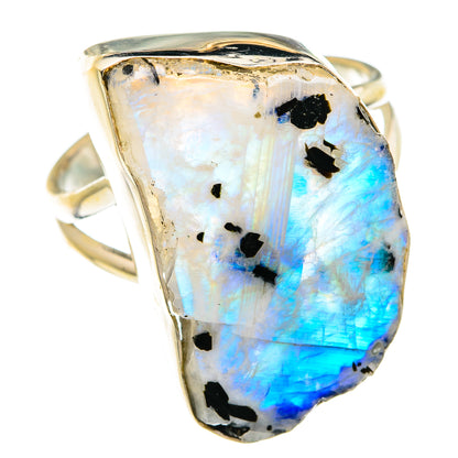 Rainbow Moonstone Rings handcrafted by Ana Silver Co - RING74712