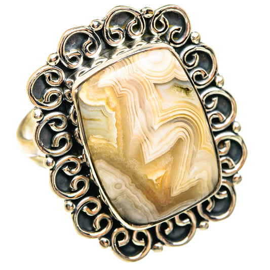 Laguna Lace Agate Rings handcrafted by Ana Silver Co - RING74721