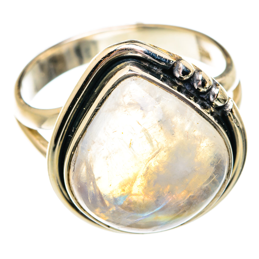 Rainbow Moonstone Rings handcrafted by Ana Silver Co - RING74747