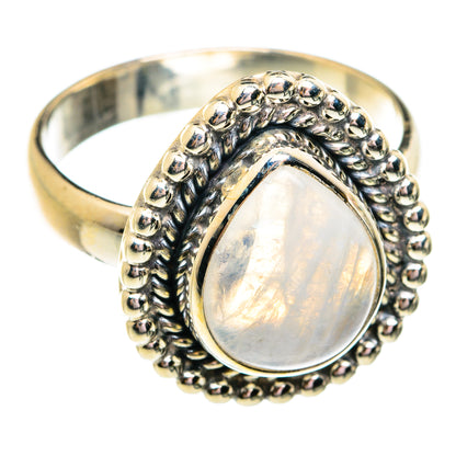 Rainbow Moonstone Rings handcrafted by Ana Silver Co - RING74797