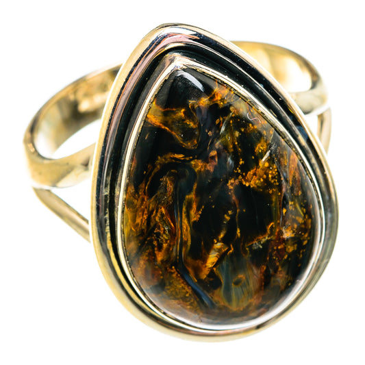 Golden Pietersite Rings handcrafted by Ana Silver Co - RING74814