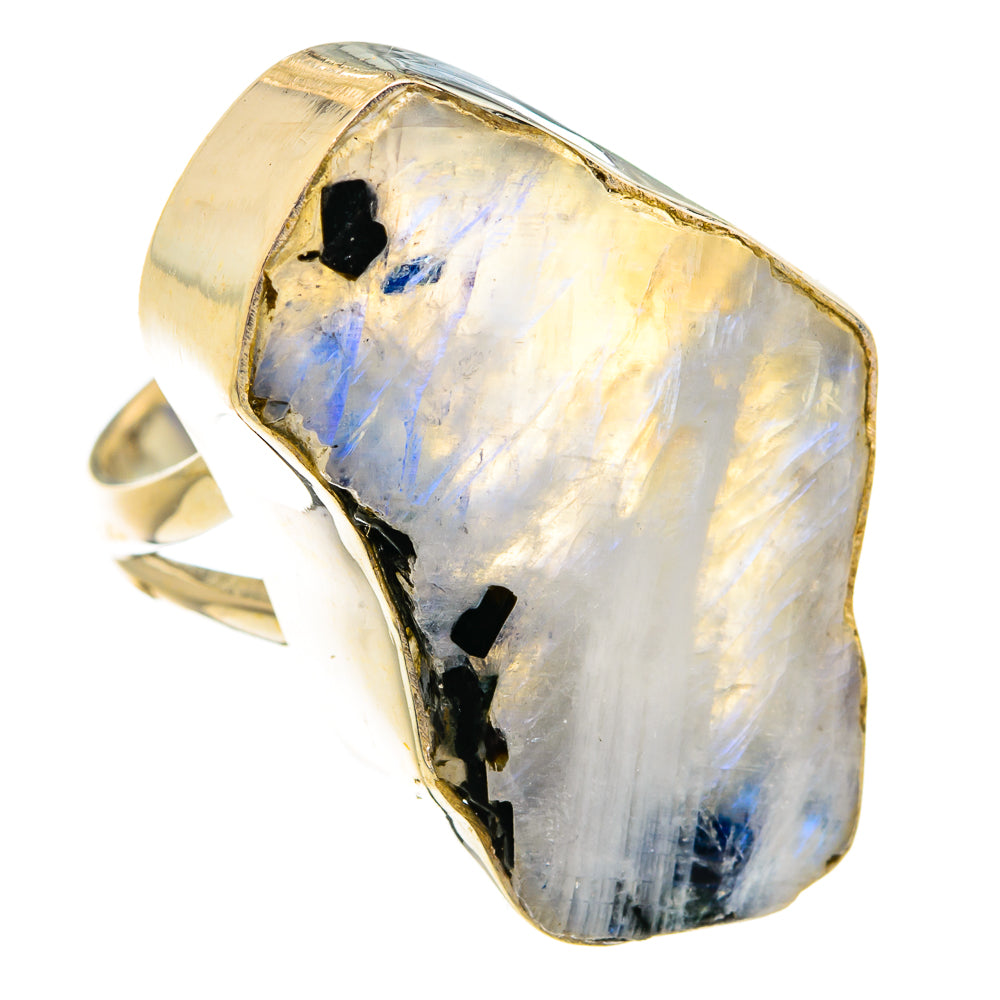 Rainbow Moonstone Rings handcrafted by Ana Silver Co - RING74844