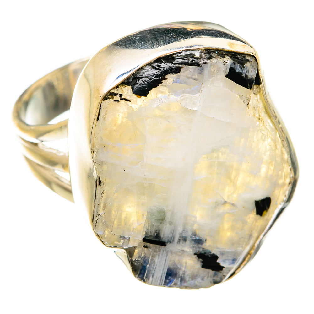 Rainbow Moonstone Rings handcrafted by Ana Silver Co - RING74847