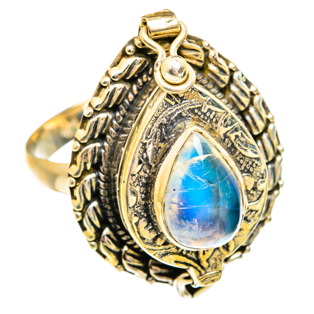Rainbow Moonstone Rings handcrafted by Ana Silver Co - RING74863