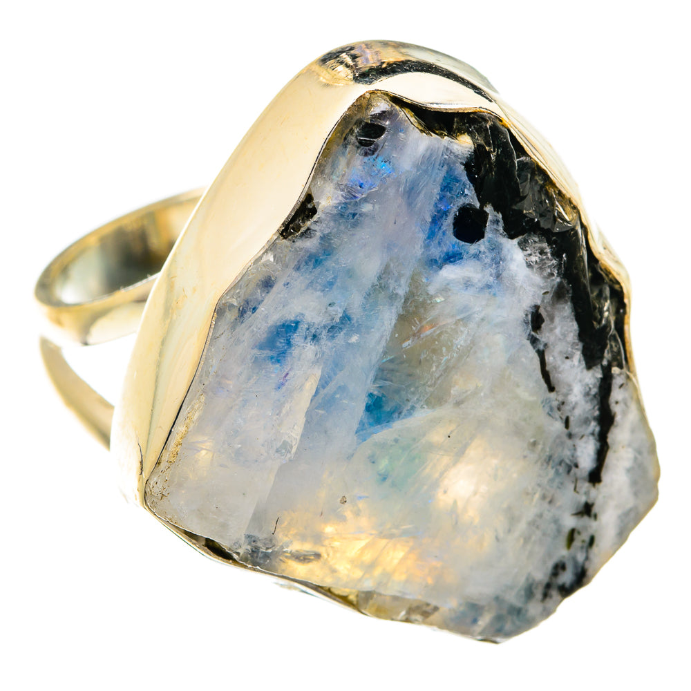 Rainbow Moonstone Rings handcrafted by Ana Silver Co - RING74864