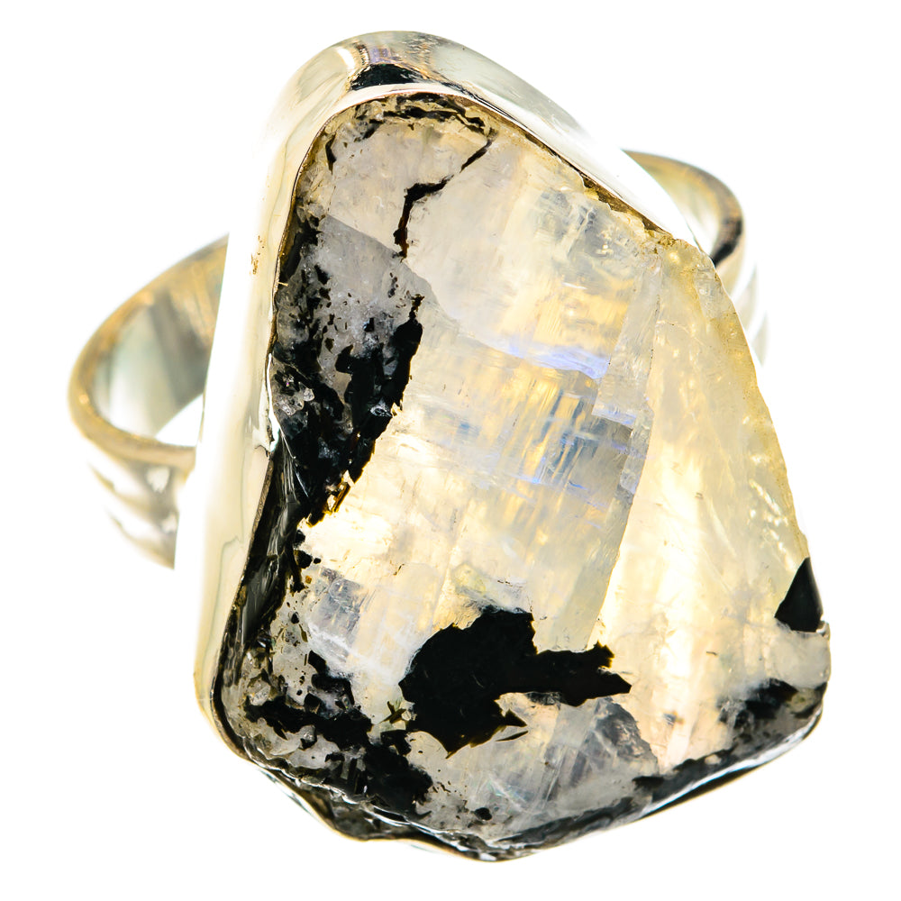 Rainbow Moonstone Rings handcrafted by Ana Silver Co - RING74865
