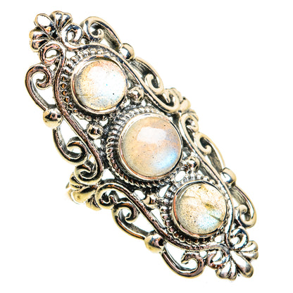 Rainbow Moonstone Rings handcrafted by Ana Silver Co - RING74869