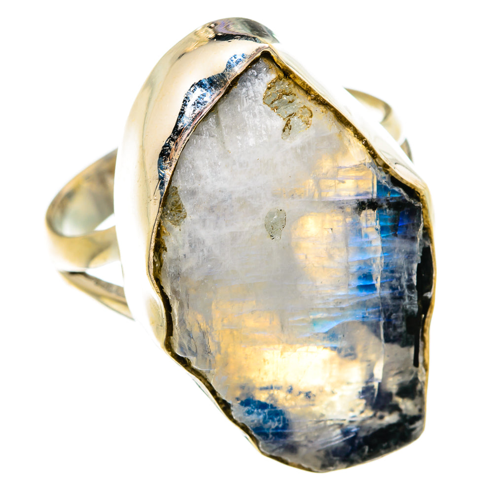 Rainbow Moonstone Rings handcrafted by Ana Silver Co - RING74889