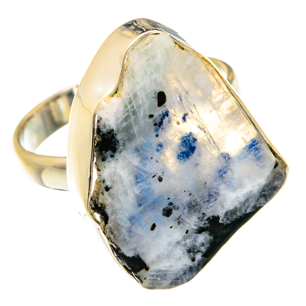Rainbow Moonstone Rings handcrafted by Ana Silver Co - RING74892