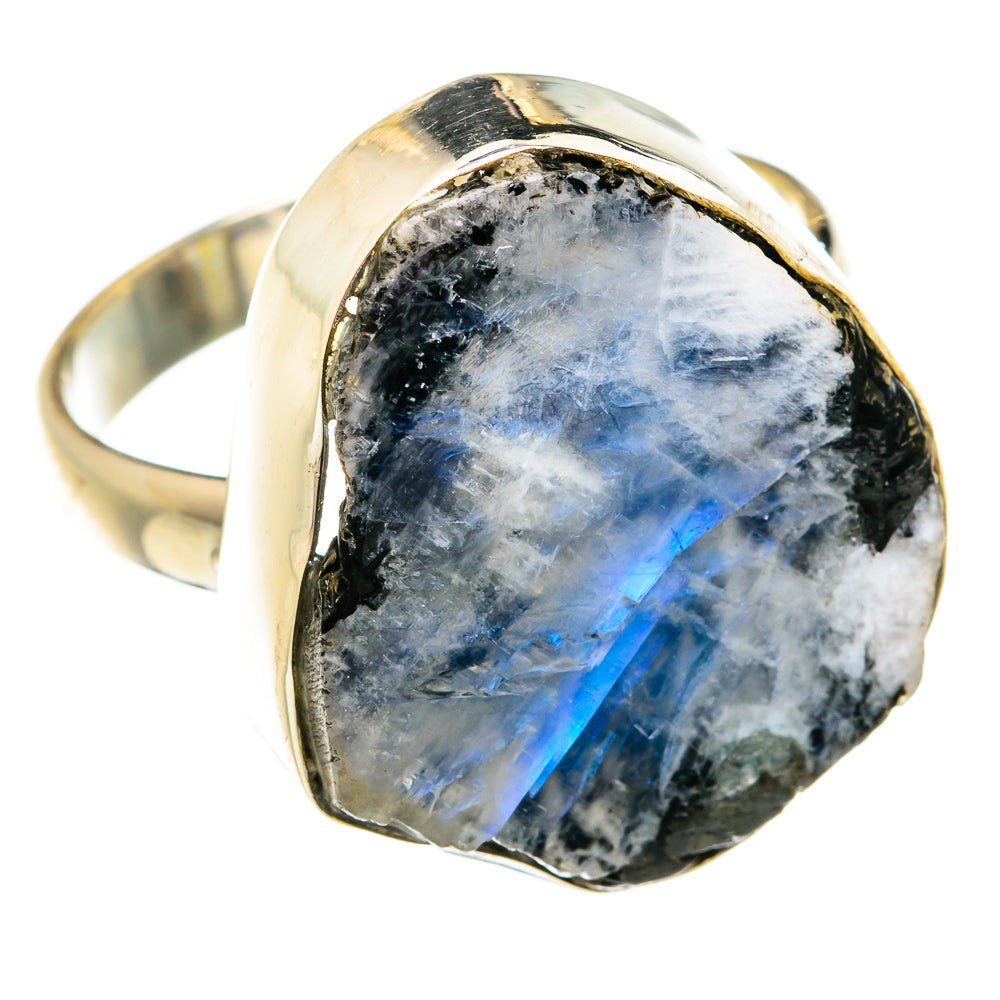 Rainbow Moonstone Rings handcrafted by Ana Silver Co - RING74905