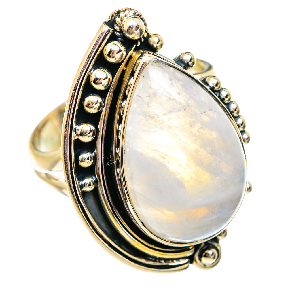 Rainbow Moonstone Rings handcrafted by Ana Silver Co - RING74907