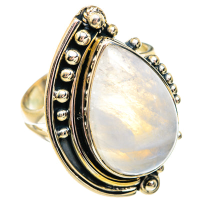 Rainbow Moonstone Rings handcrafted by Ana Silver Co - RING74907