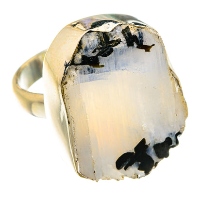 Rainbow Moonstone Rings handcrafted by Ana Silver Co - RING74908