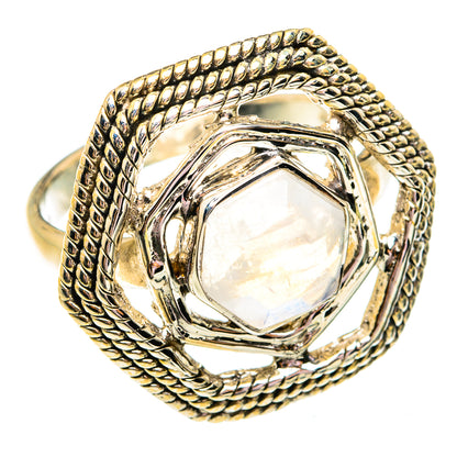 Rainbow Moonstone Rings handcrafted by Ana Silver Co - RING74942