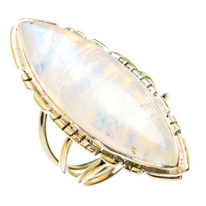 Rainbow Moonstone Rings handcrafted by Ana Silver Co - RING74973