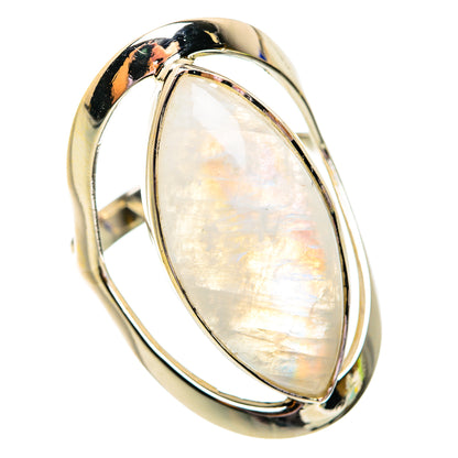 Rainbow Moonstone Rings handcrafted by Ana Silver Co - RING74978