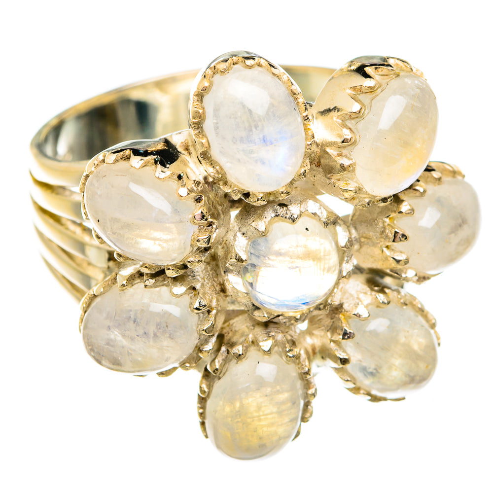 Rainbow Moonstone Rings handcrafted by Ana Silver Co - RING75006