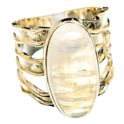 Rainbow Moonstone Rings handcrafted by Ana Silver Co - RING75010