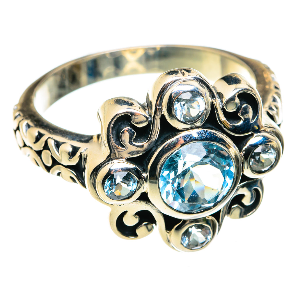 Blue Topaz Rings handcrafted by Ana Silver Co - RING75020