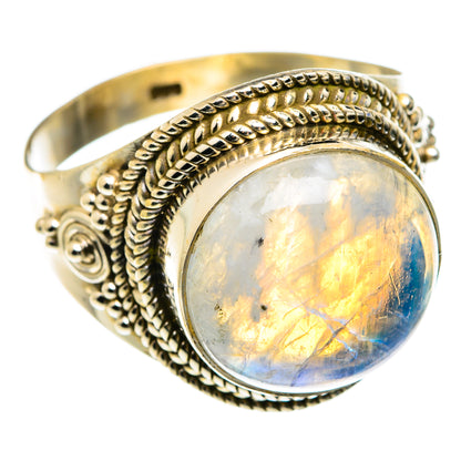 Rainbow Moonstone Rings handcrafted by Ana Silver Co - RING75039