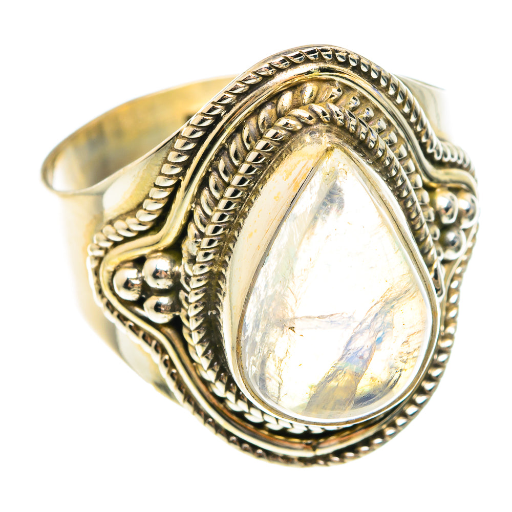 Rainbow Moonstone Rings handcrafted by Ana Silver Co - RING75133