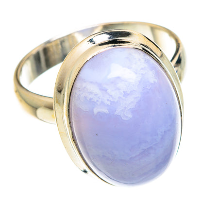 Blue Lace Agate Rings handcrafted by Ana Silver Co - RING75134