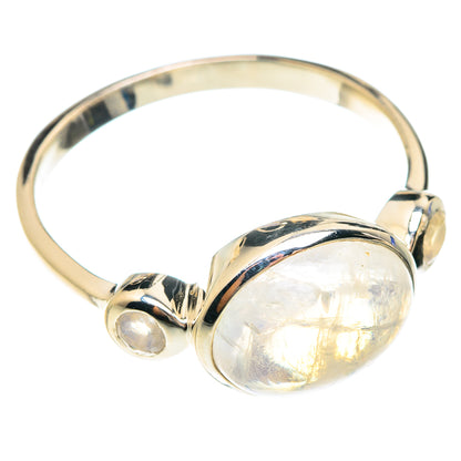 Rainbow Moonstone Rings handcrafted by Ana Silver Co - RING75162