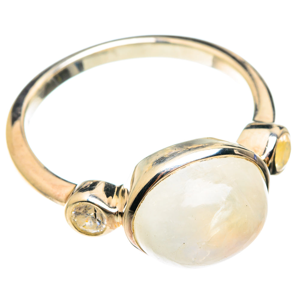 Rainbow Moonstone Rings handcrafted by Ana Silver Co - RING75191