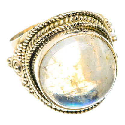 Rainbow Moonstone Rings handcrafted by Ana Silver Co - RING75216
