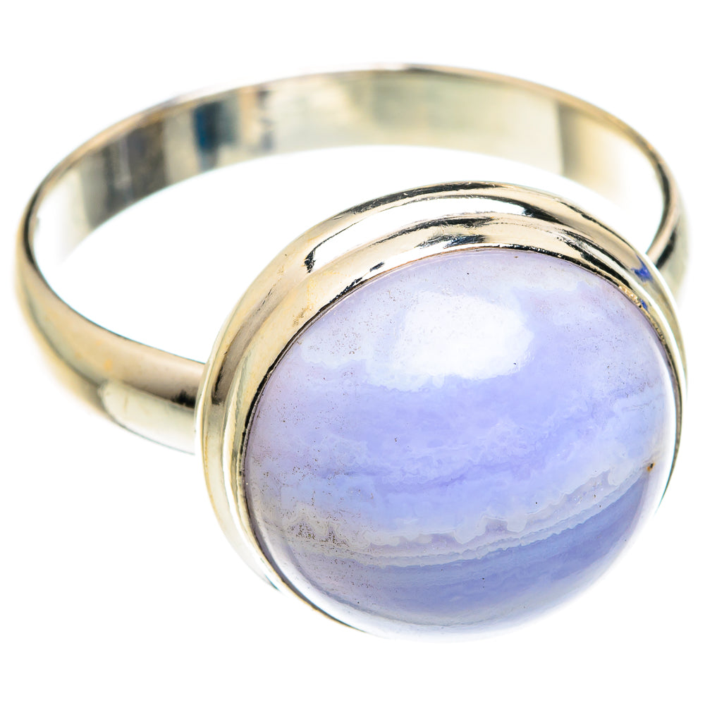 Blue Lace Agate Rings handcrafted by Ana Silver Co - RING75243