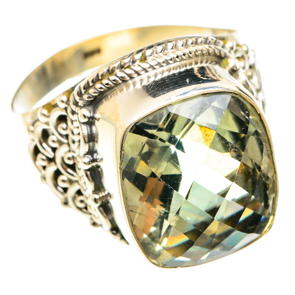 Green Amethyst Rings handcrafted by Ana Silver Co - RING75255