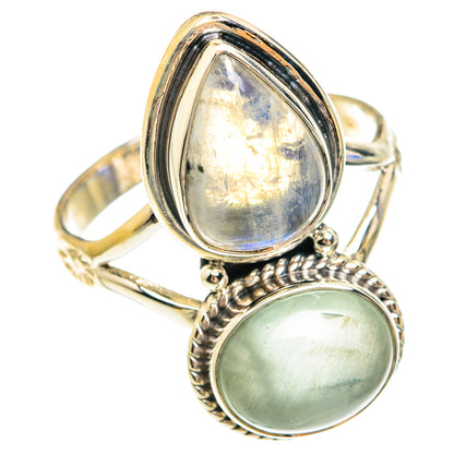 Rainbow Moonstone Rings handcrafted by Ana Silver Co - RING75274