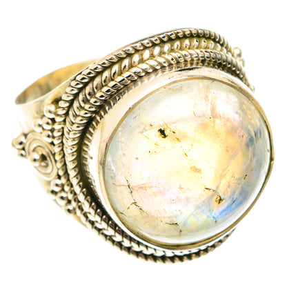 Rainbow Moonstone Rings handcrafted by Ana Silver Co - RING75294