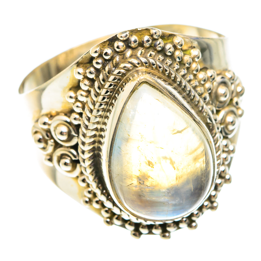 Rainbow Moonstone Rings handcrafted by Ana Silver Co - RING75295