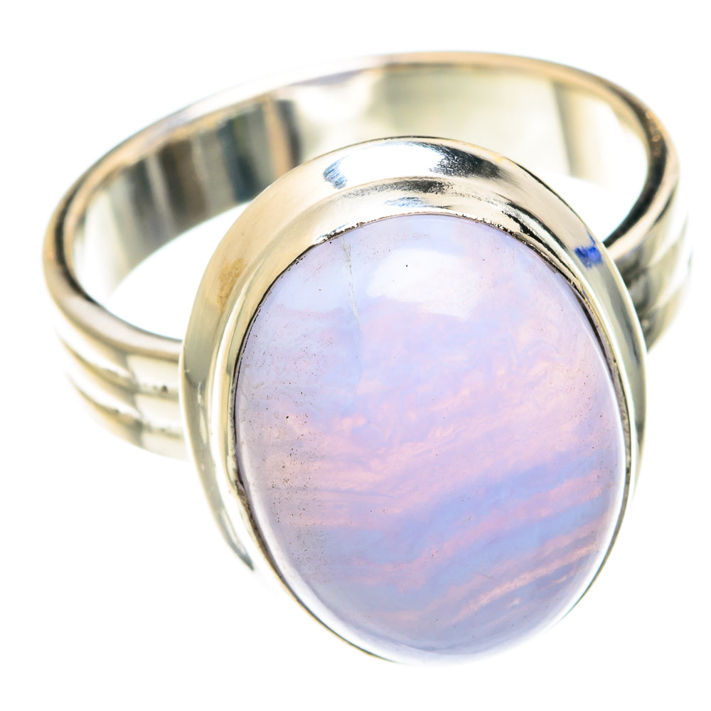 Blue Lace Agate Rings handcrafted by Ana Silver Co - RING75296