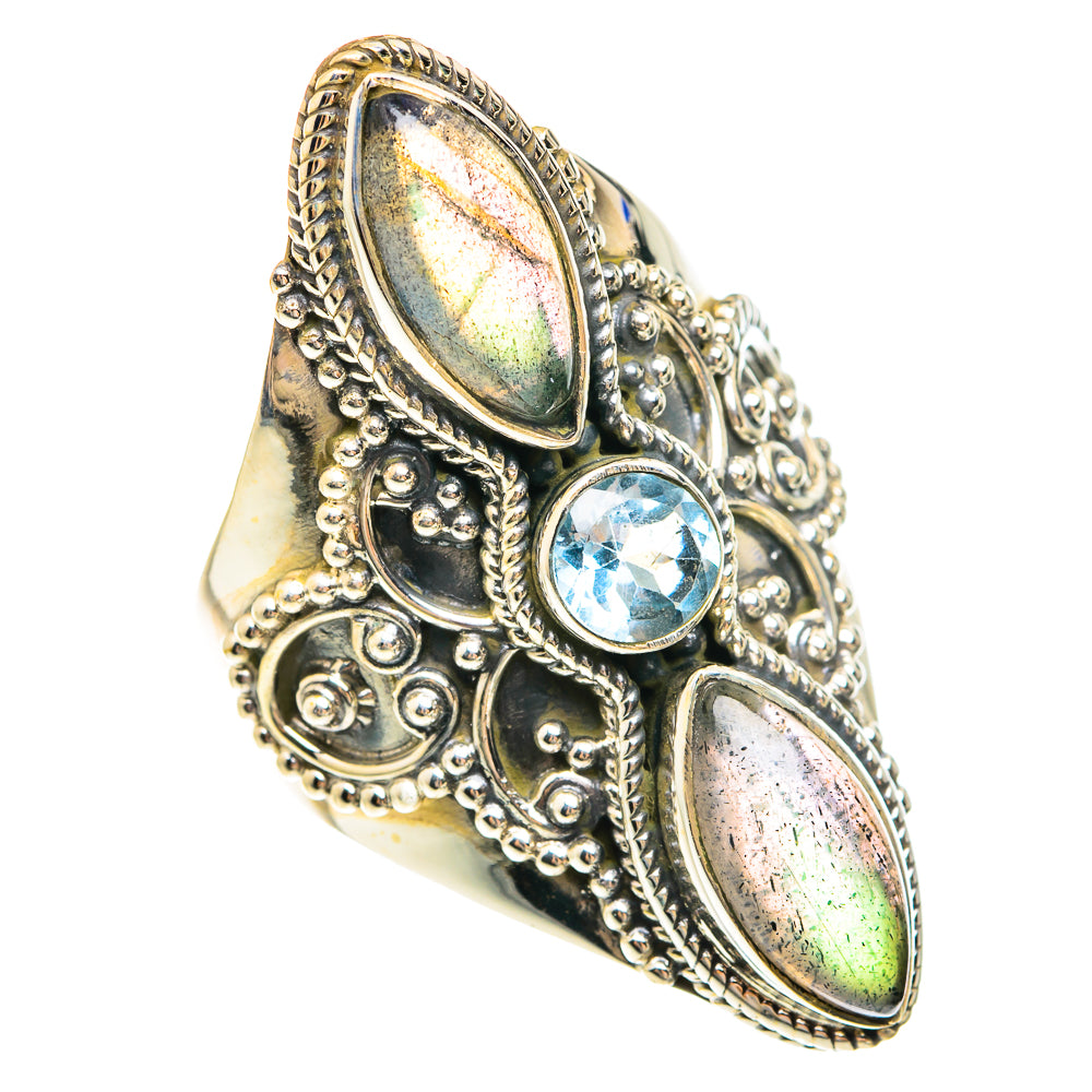 Labradorite Rings handcrafted by Ana Silver Co - RING75347