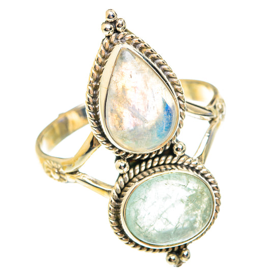 Rainbow Moonstone Rings handcrafted by Ana Silver Co - RING75360