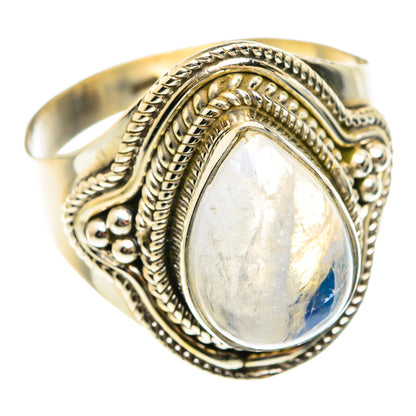 Rainbow Moonstone Rings handcrafted by Ana Silver Co - RING75392