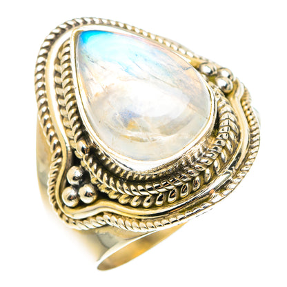 Rainbow Moonstone Rings handcrafted by Ana Silver Co - RING75424