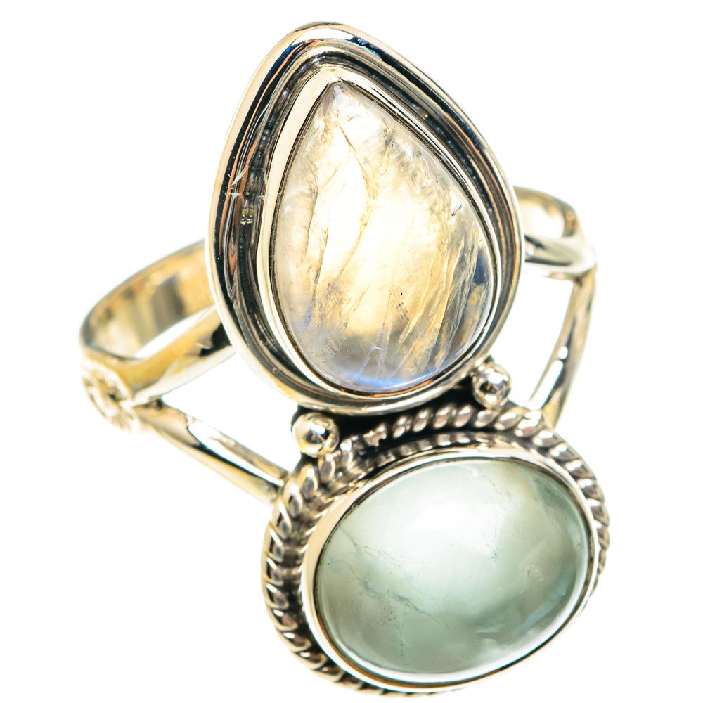 Rainbow Moonstone Rings handcrafted by Ana Silver Co - RING75441