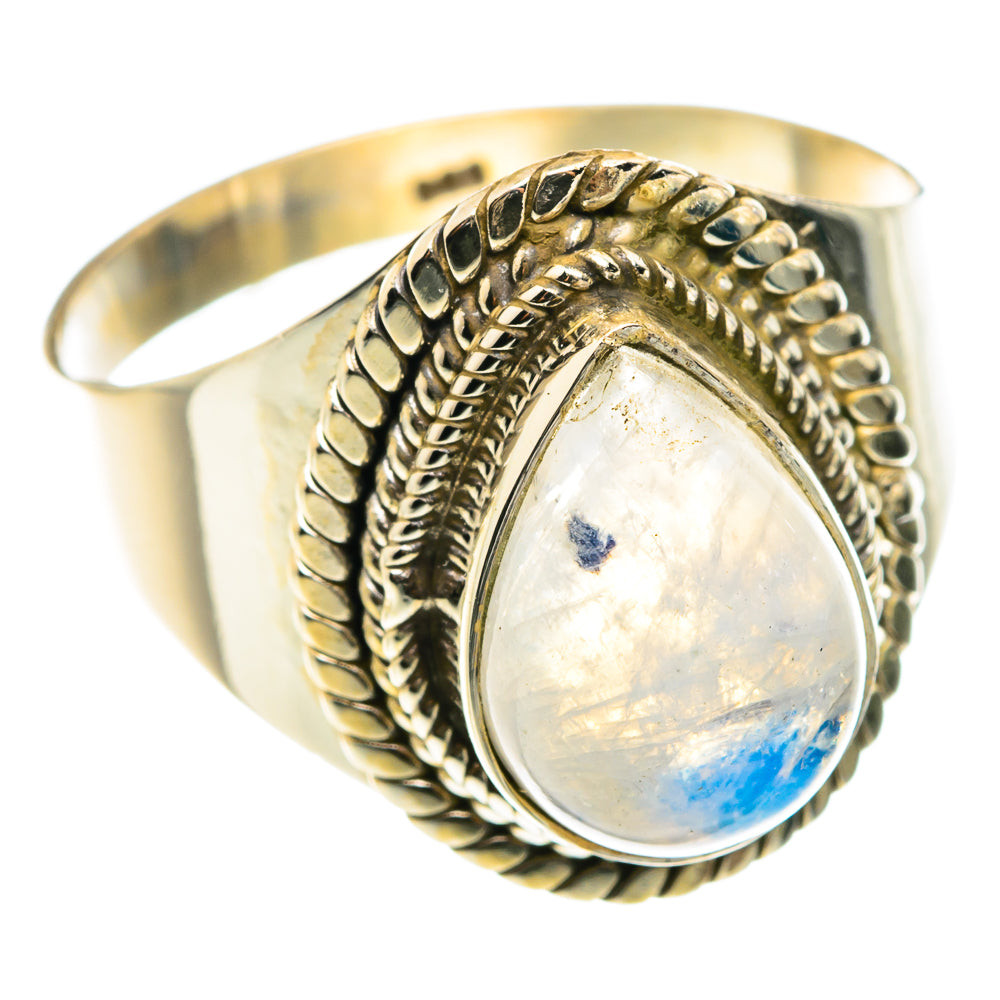Rainbow Moonstone Rings handcrafted by Ana Silver Co - RING75462