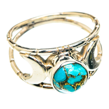 Blue Copper Composite Turquoise Rings handcrafted by Ana Silver Co - RING75474