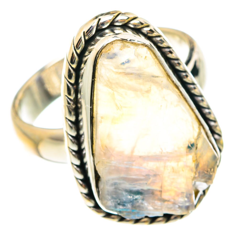 Rainbow Moonstone Rings handcrafted by Ana Silver Co - RING75526