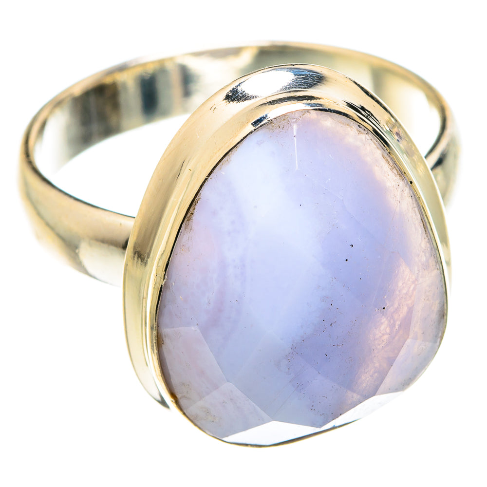 Blue Lace Agate Rings handcrafted by Ana Silver Co - RING75528