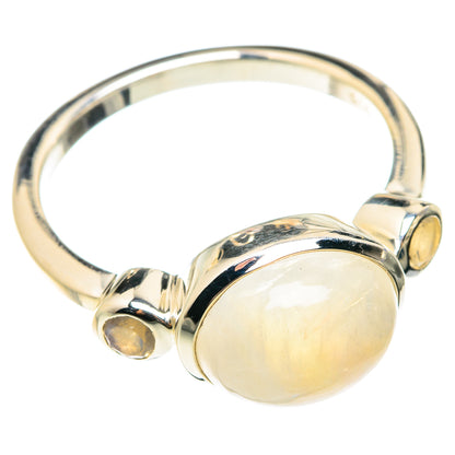 Rainbow Moonstone Rings handcrafted by Ana Silver Co - RING75529