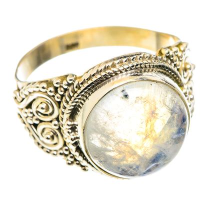 Rainbow Moonstone Rings handcrafted by Ana Silver Co - RING75556